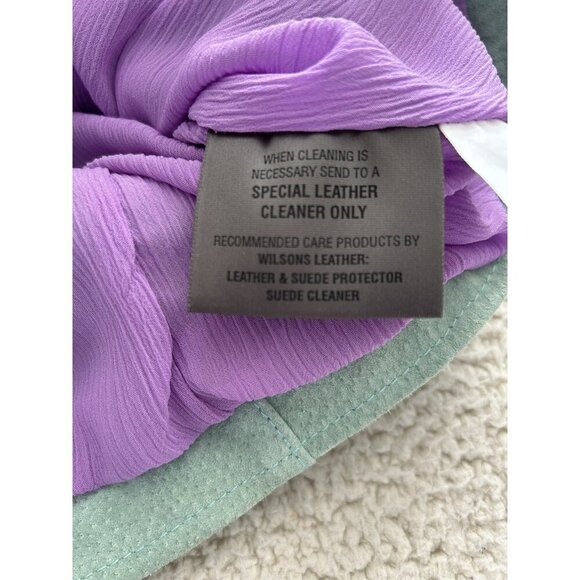 WILSONS LEATHER MAXIMA Suede Blazer Style Jacket Western Lite Green Womens Sz L - Picture 7 of 10